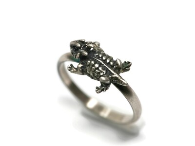 Horny Toad Ring Vintage Silver by Salish Sea Inspirations - image1